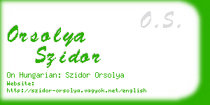 orsolya szidor business card